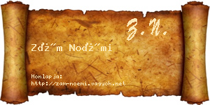 Zám Noémi névjegykártya